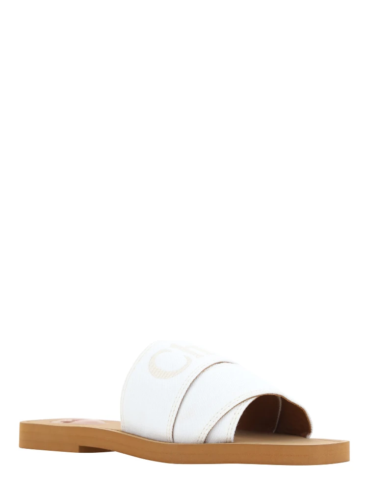 White Cotton Slides Woody Sandals alternative