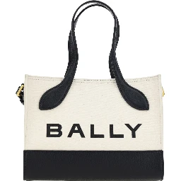 White and Black Leather Mini Handbag