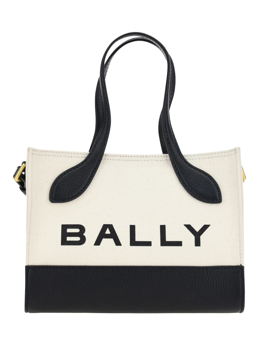 White and Black Leather Mini Handbag