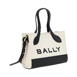 White and Black Leather Mini Handbag