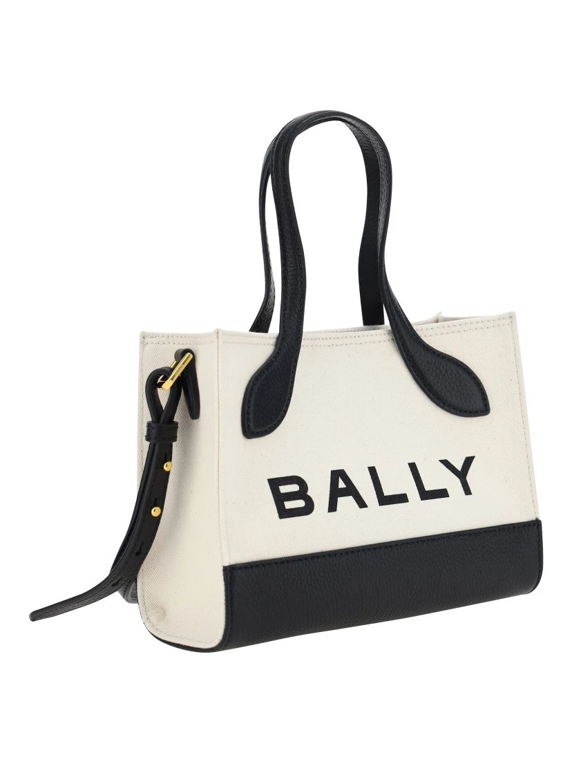 White and Black Leather Mini Handbag