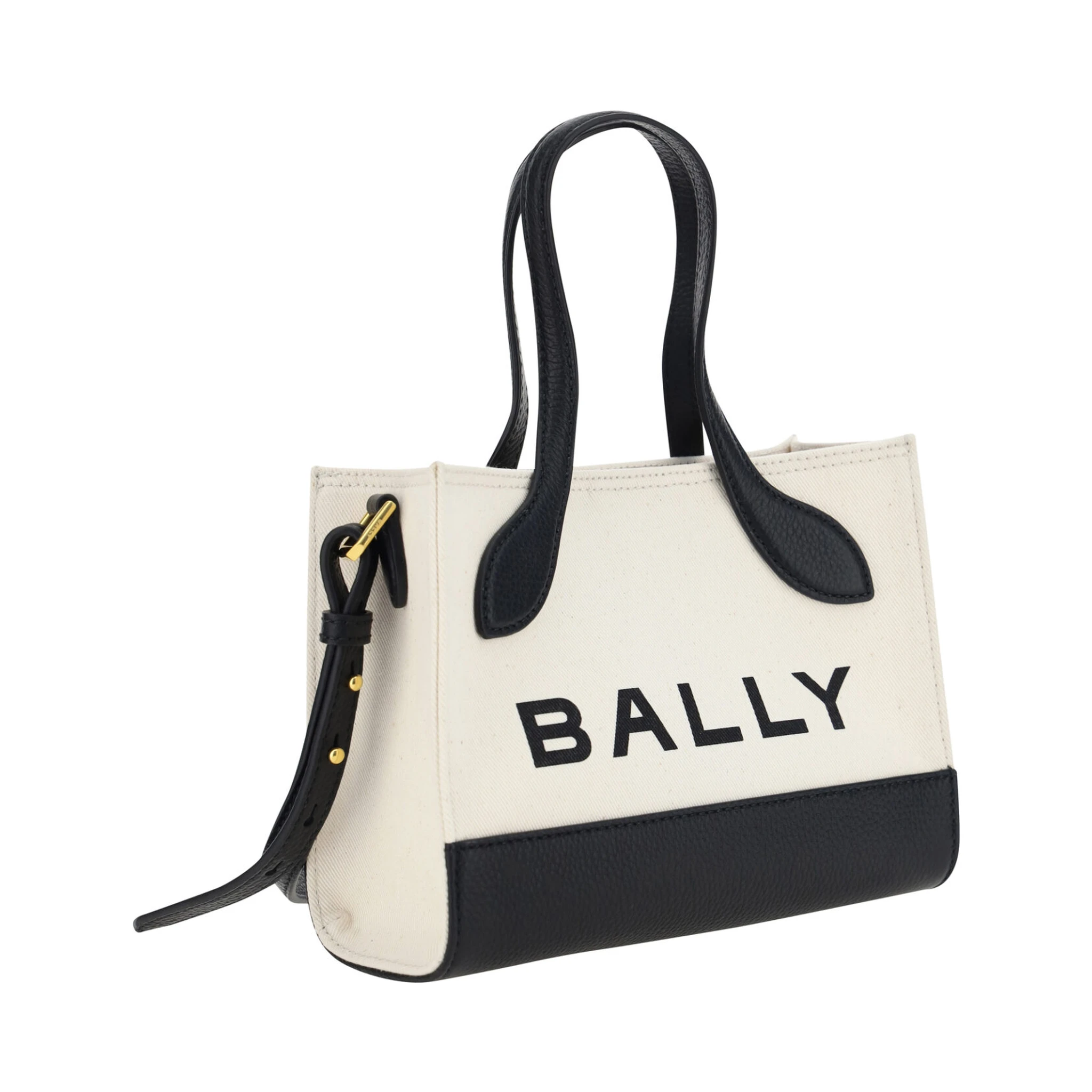 White and Black Leather Mini Handbag