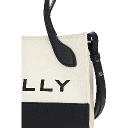 White and Black Leather Mini Handbag