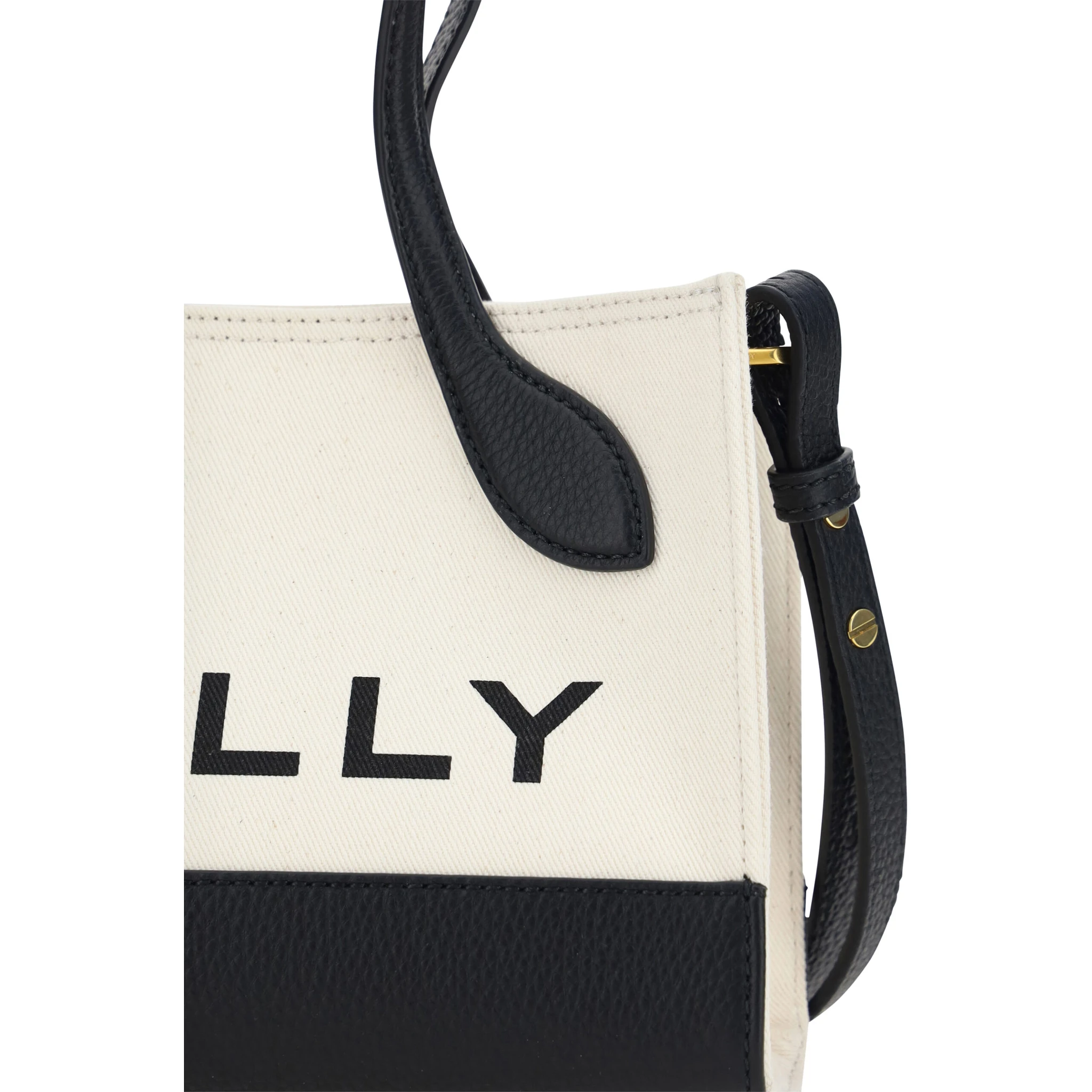 White and Black Leather Mini Handbag