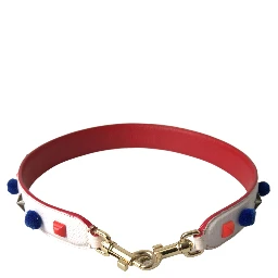 White Leather Studded Bag Shoulder Strap