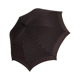 Brown Striped Leather Handle Collapsible Sartoria Umbrella