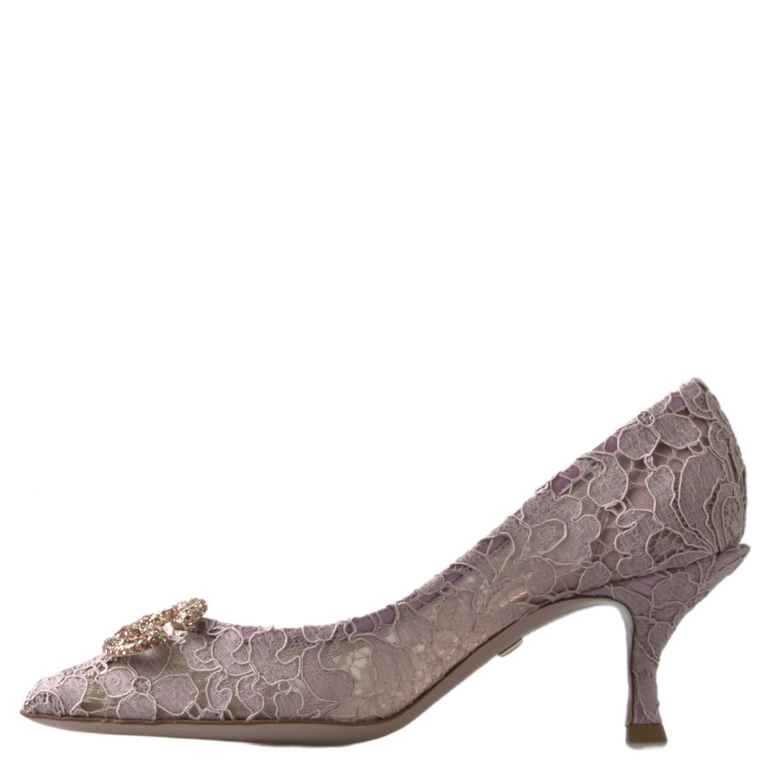 Pink Floral Lace DG Crystal Pumps Shoes
