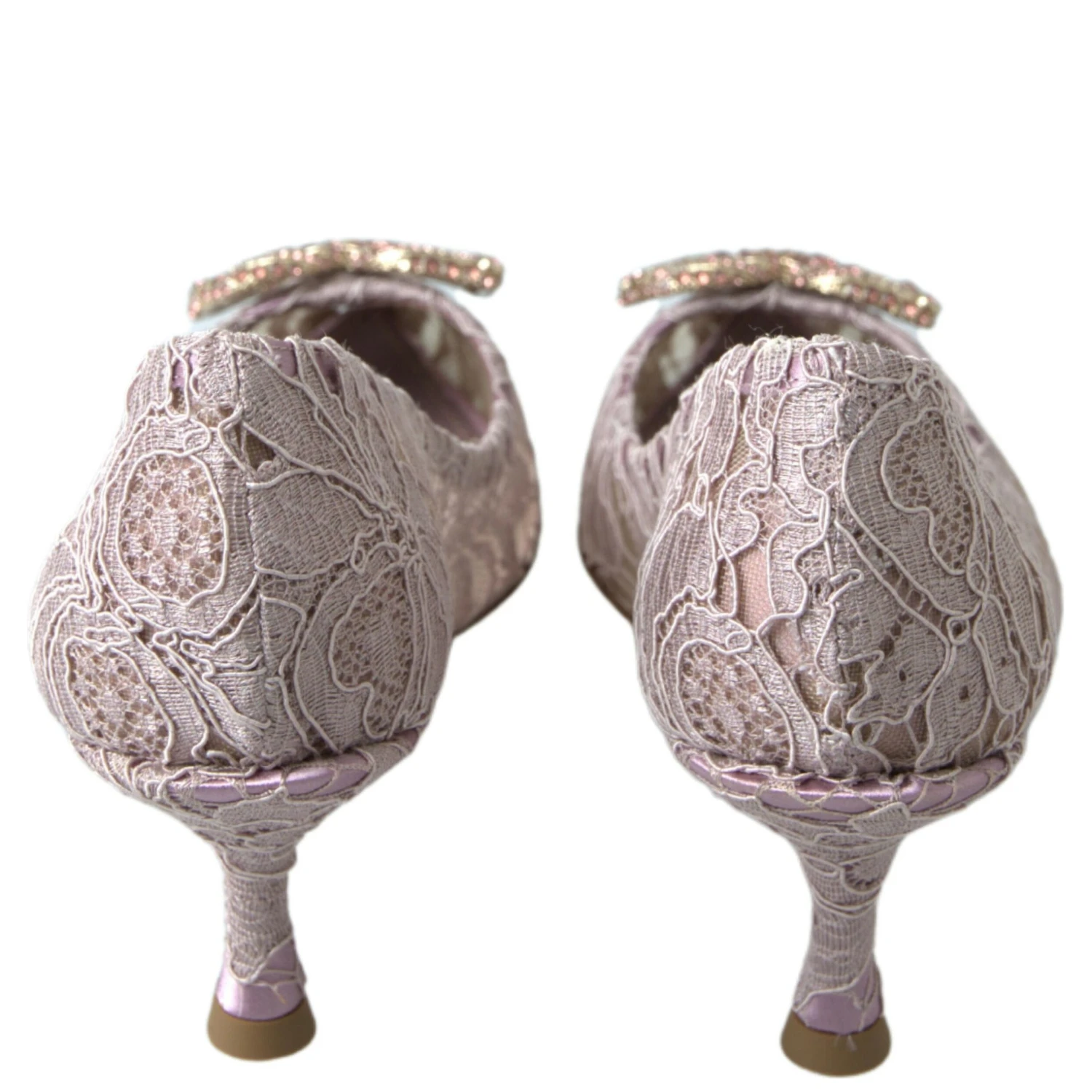 Pink Floral Lace DG Crystal Pumps Shoes