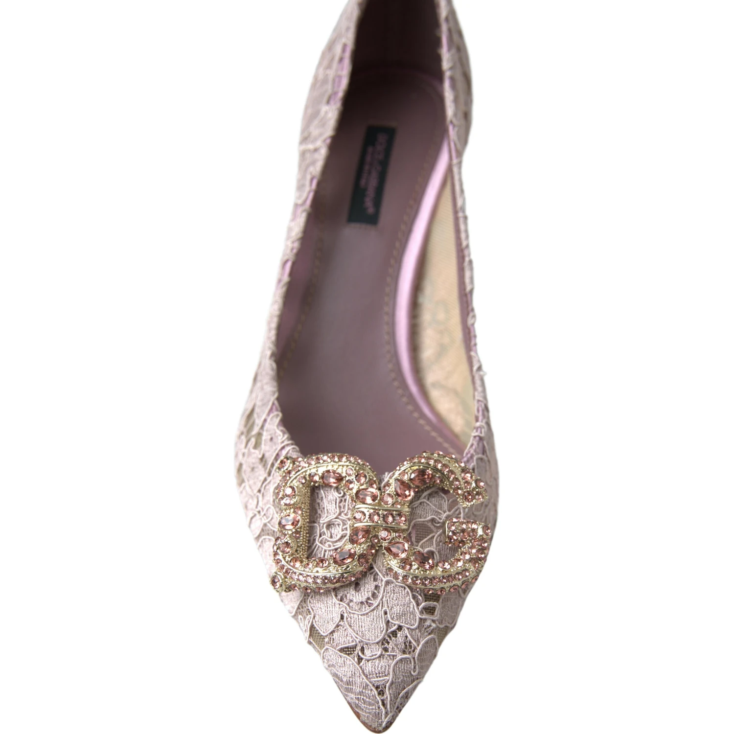 Pink Floral Lace DG Crystal Pumps Shoes