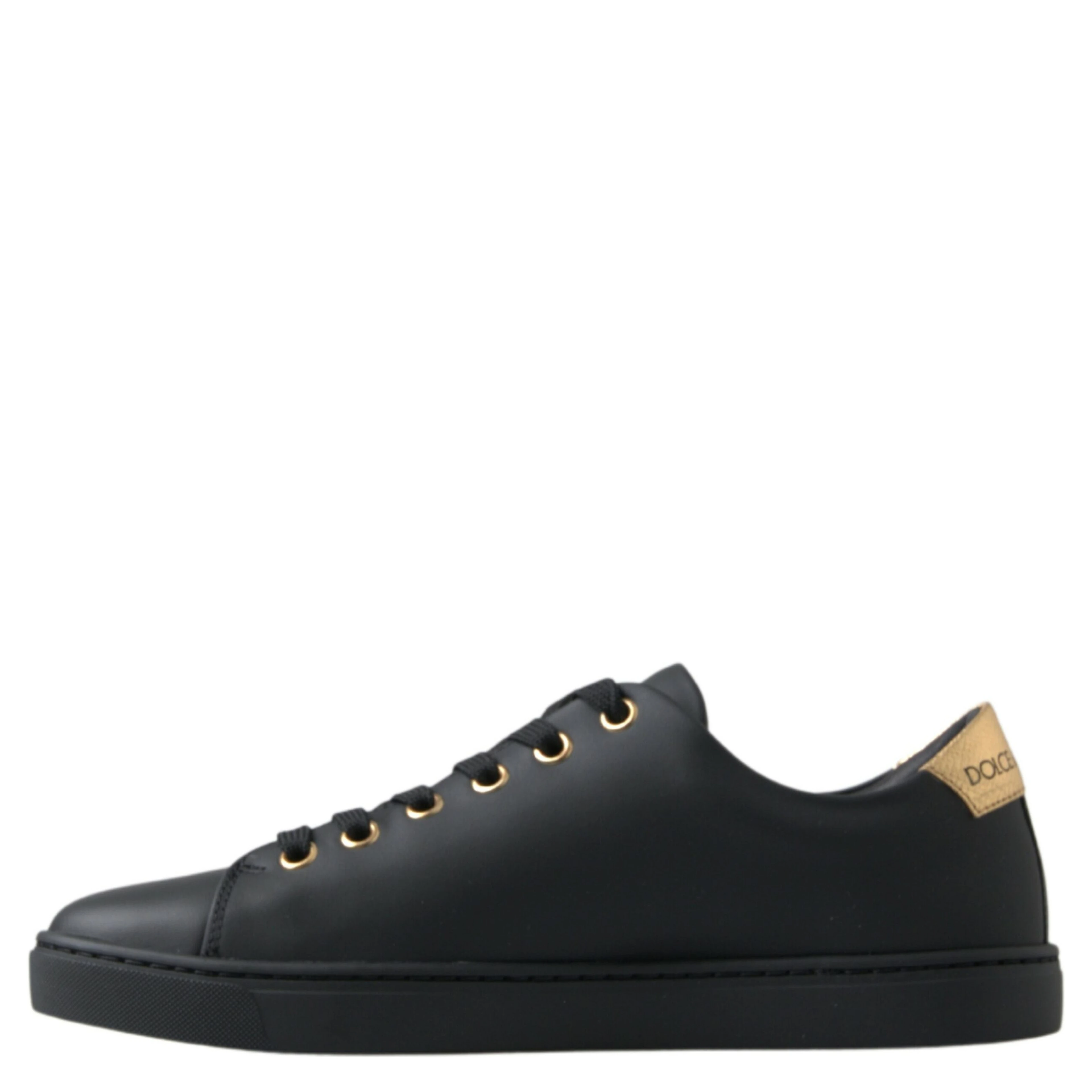 Black Gold Leather Classic Sneakers Shoes