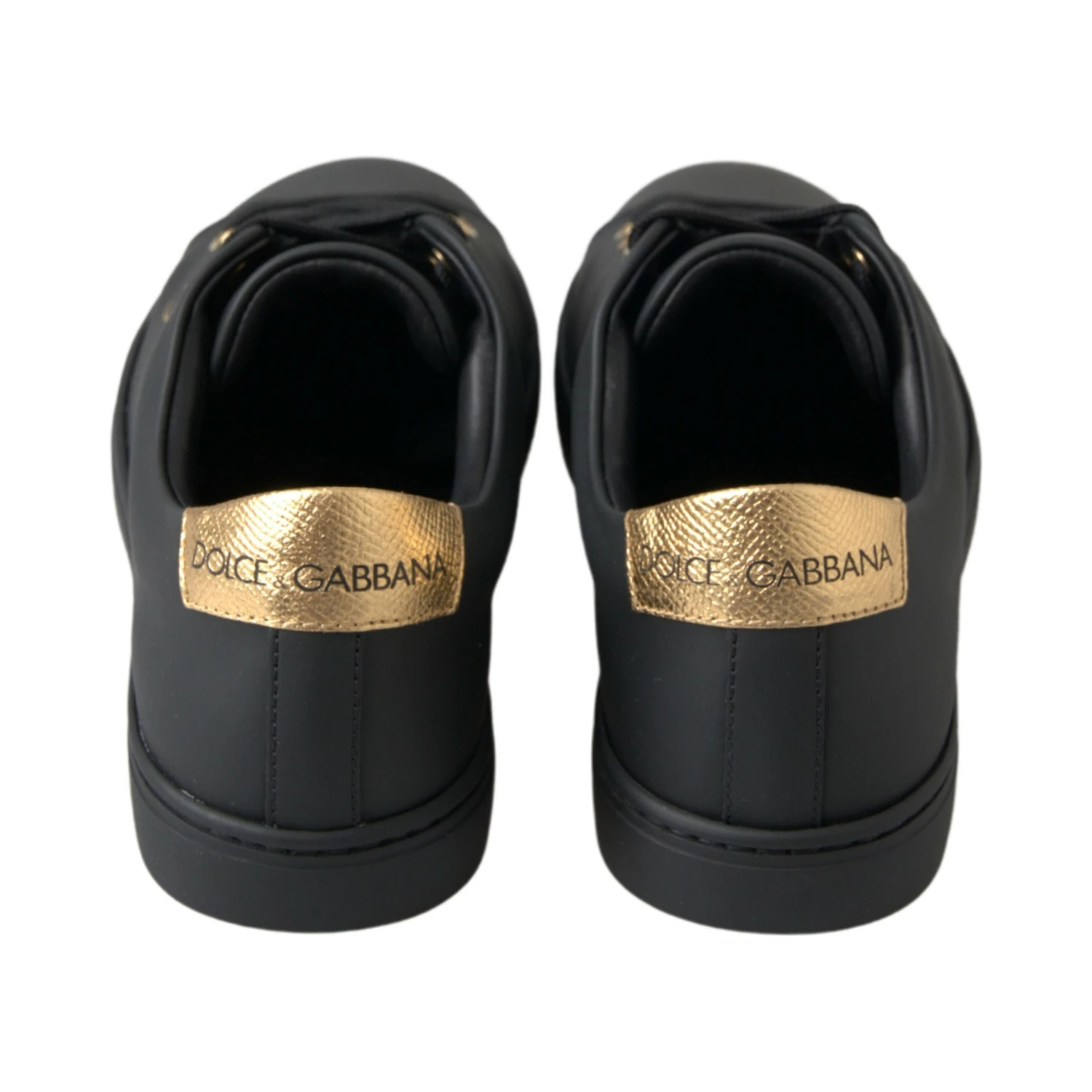 Black Gold Leather Classic Sneakers Shoes