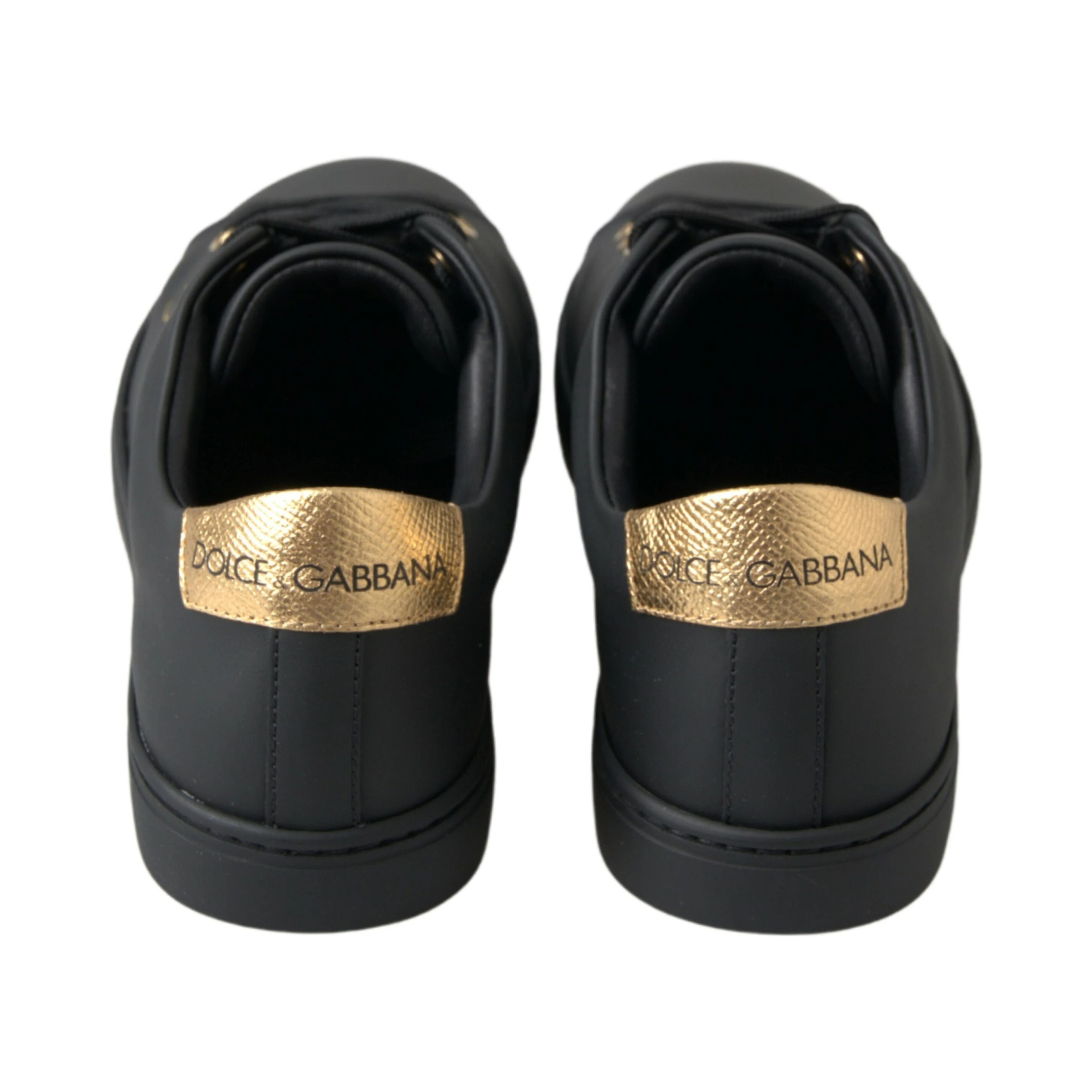 Black Gold Leather Classic Sneakers Shoes