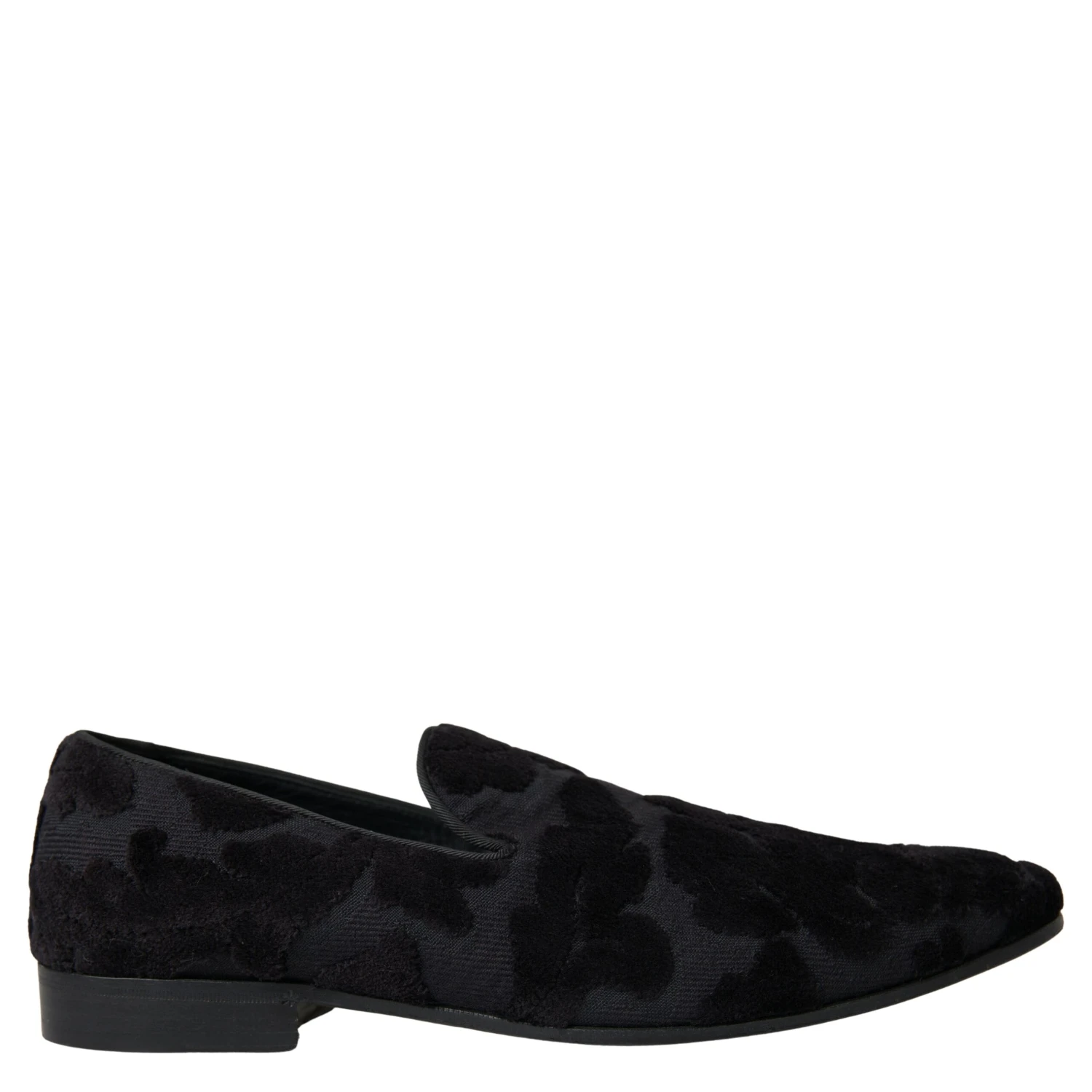 Black Brocade Loafers Formal Shoes