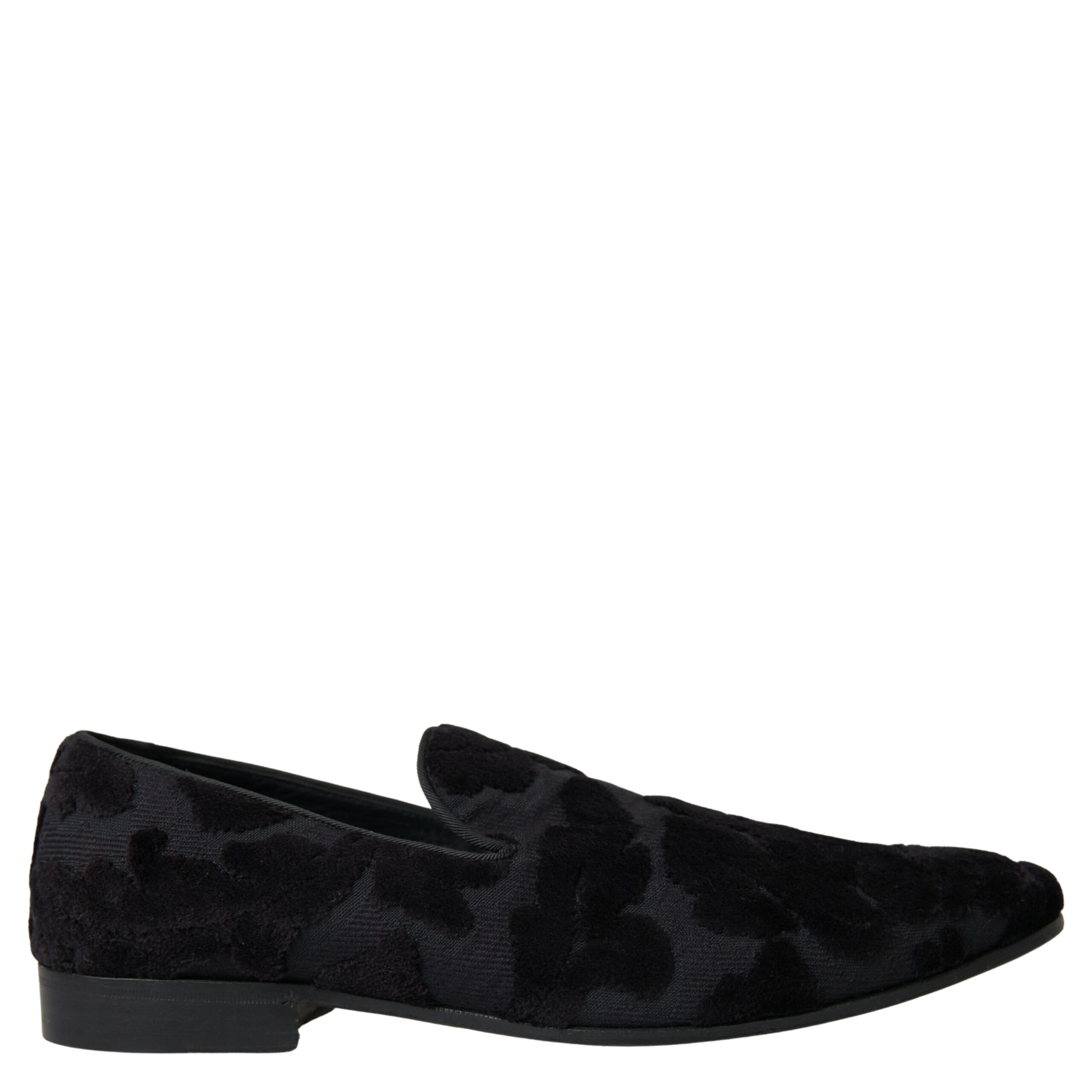 Black Brocade Loafers Formal Shoes