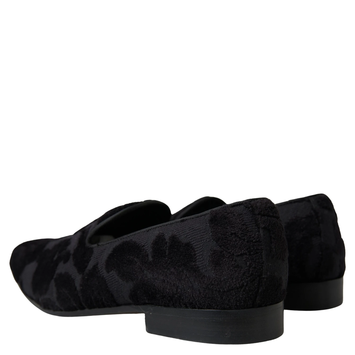 Black Brocade Loafers Formal Shoes