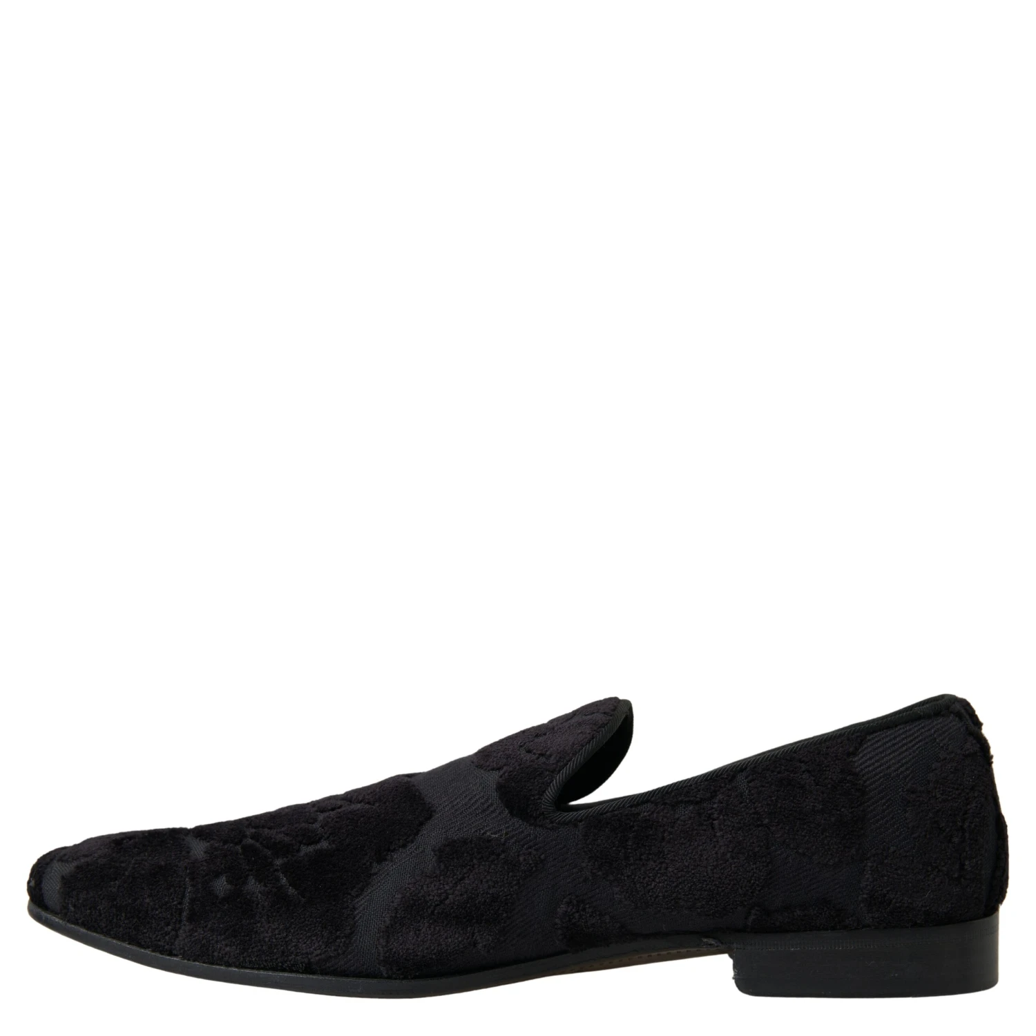Black Brocade Loafers Formal Shoes