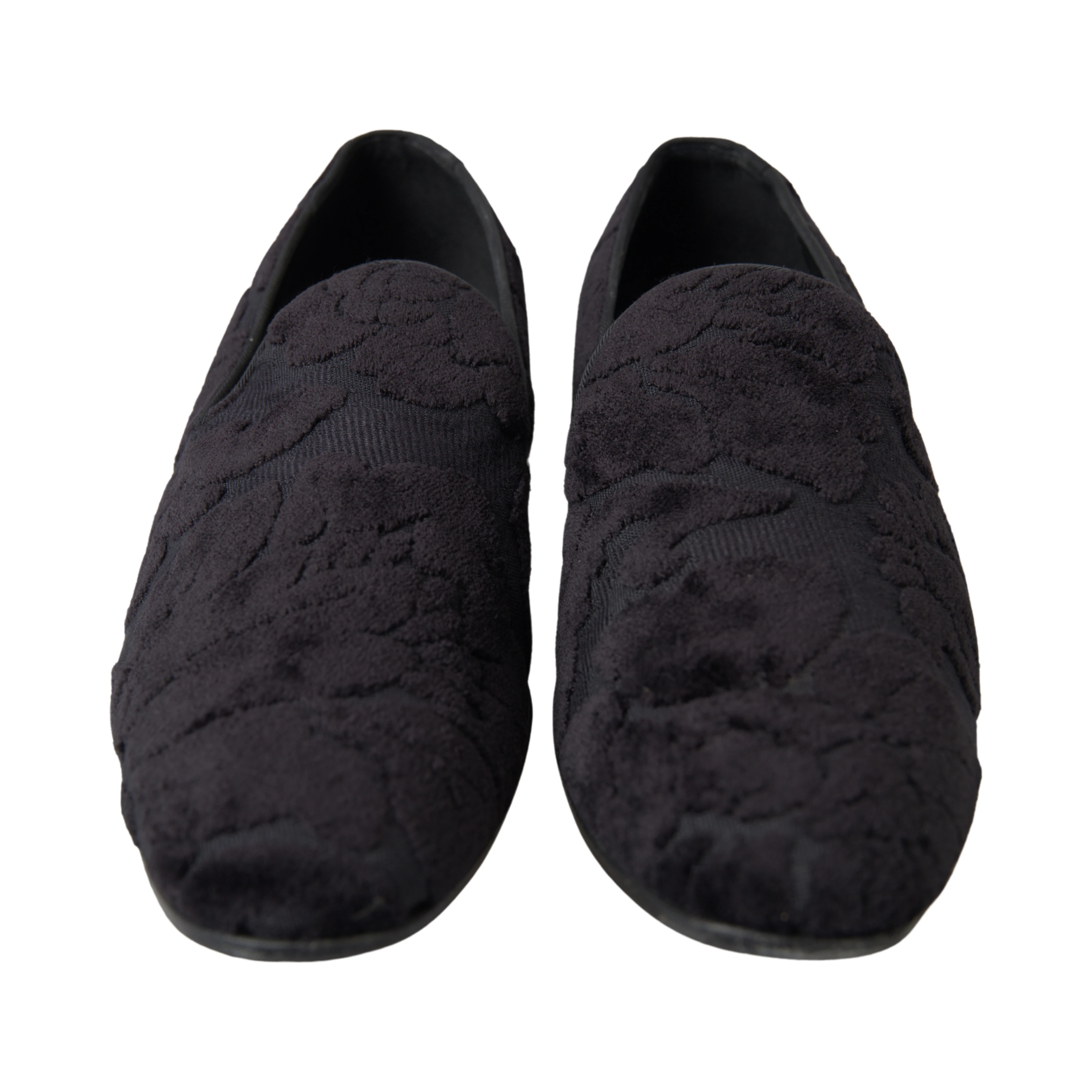 Black Brocade Loafers Formal Shoes