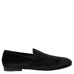 Black Velvet Loafers Formal Shoes