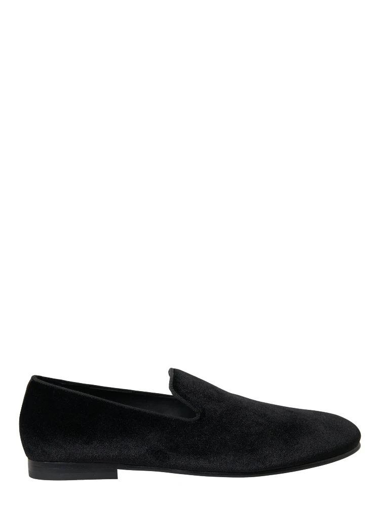Black Velvet Loafers Formal Shoes