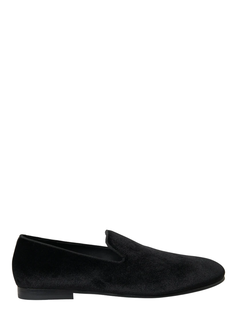 Black Velvet Loafers Formal Shoes