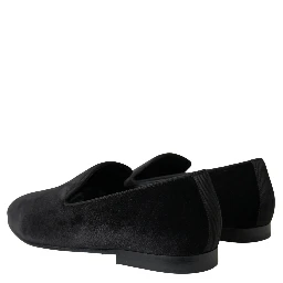 Black Velvet Loafers Formal Shoes