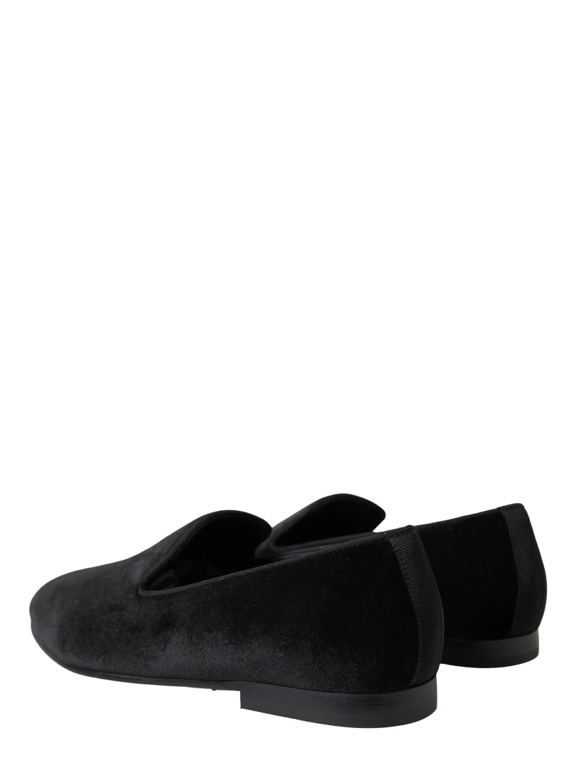 Black Velvet Loafers Formal Shoes