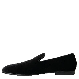Black Velvet Loafers Formal Shoes