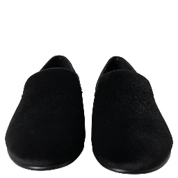 Black Velvet Loafers Formal Shoes