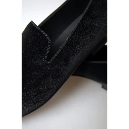 Black Velvet Loafers Formal Shoes