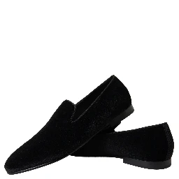 Black Velvet Loafers Formal Shoes