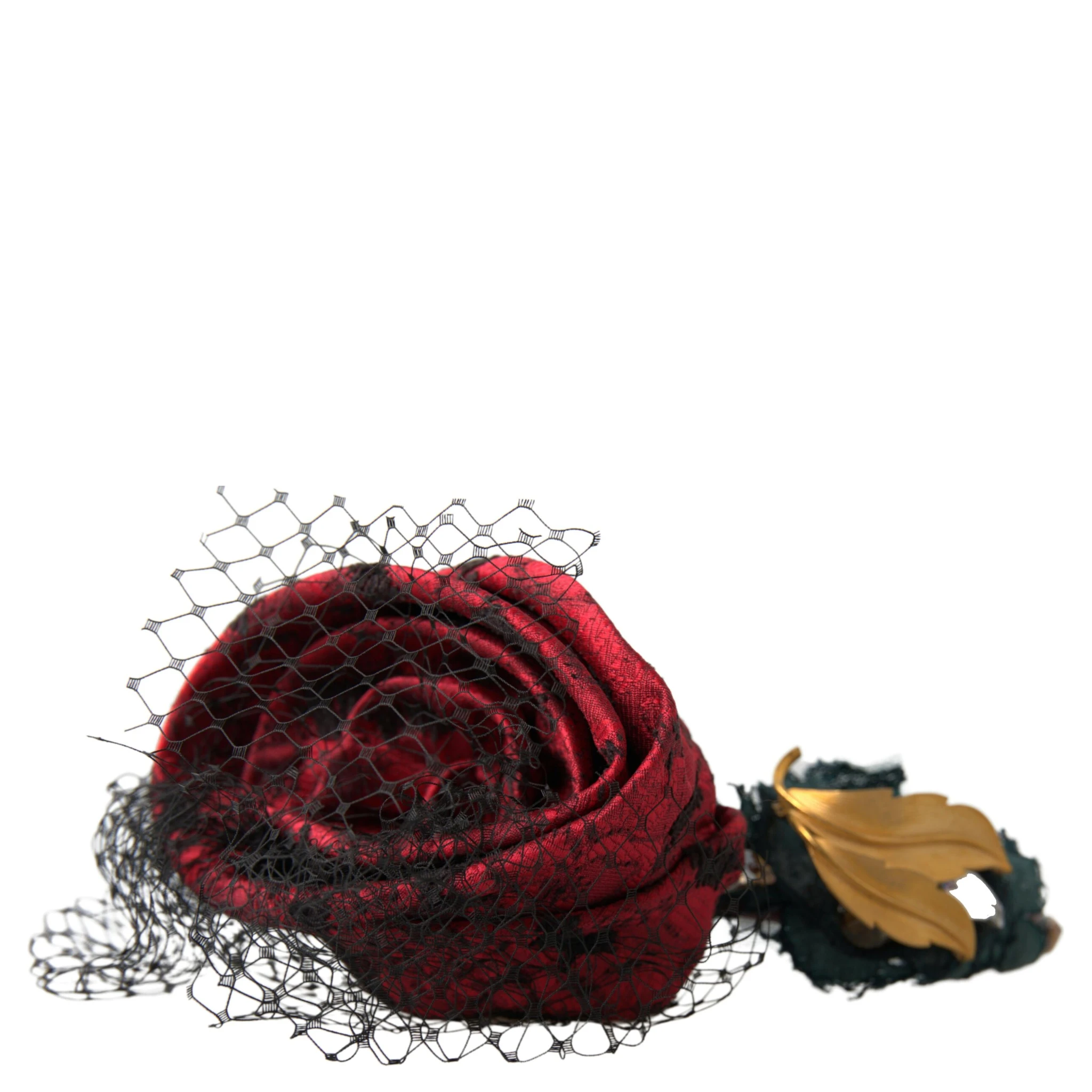 Red with multicolor Rose Silk Crystal Netted Logo Diadem Headband