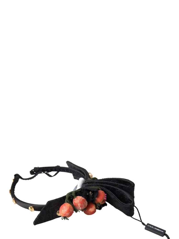 Black with multicolor Fig Fruit Crystal Tiara Diadem Headband