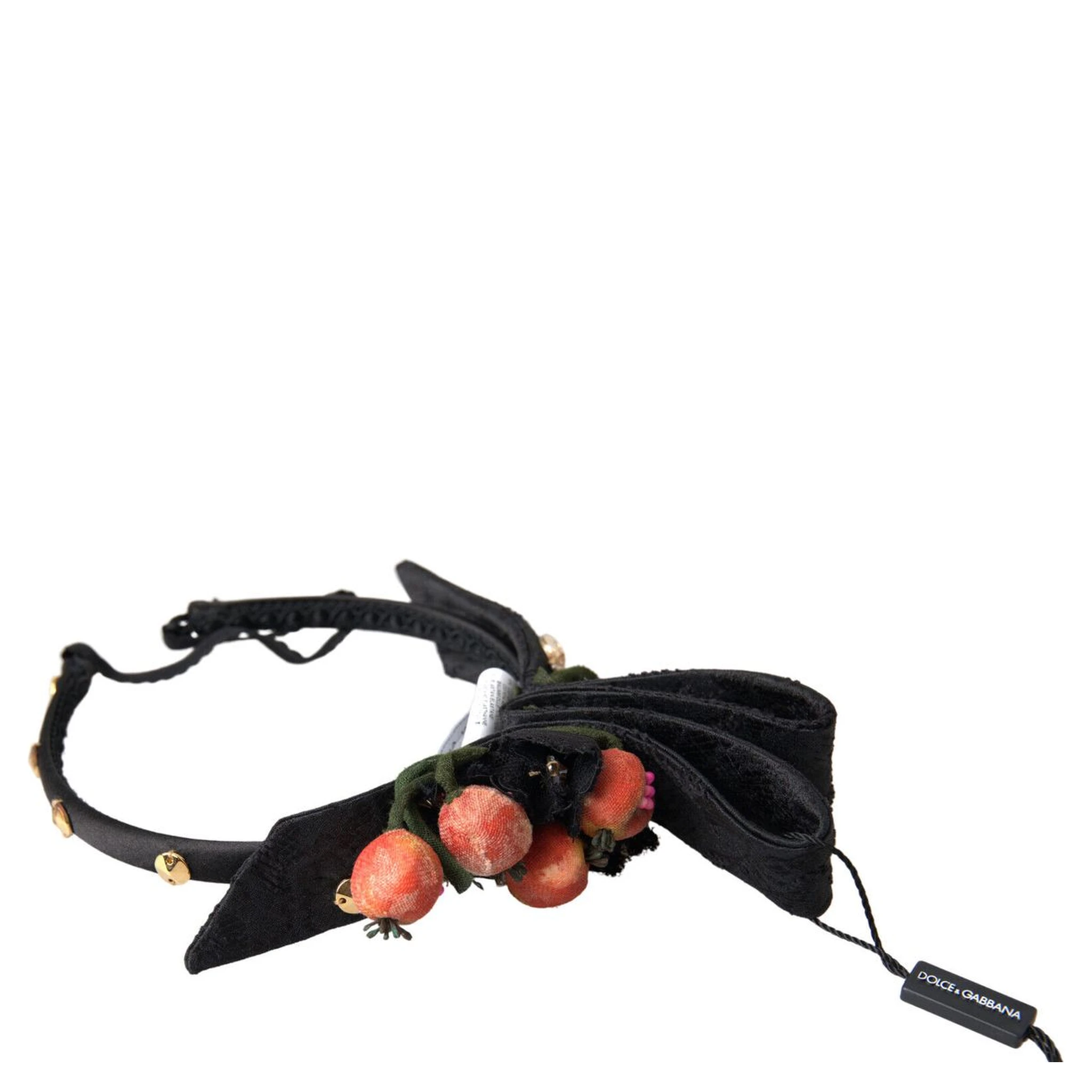 Black with multicolor Fig Fruit Crystal Tiara Diadem Headband