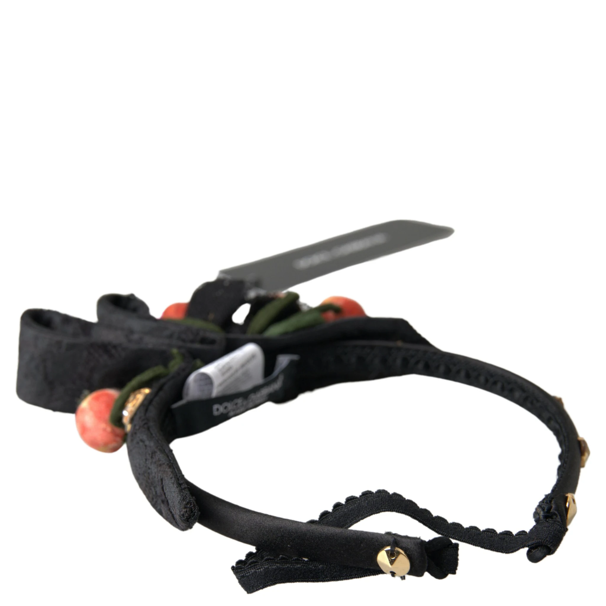 Black with multicolor Fig Fruit Crystal Tiara Diadem Headband