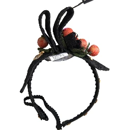 Black with multicolor Fig Fruit Crystal Tiara Diadem Headband