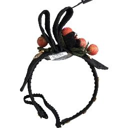 Black with multicolor Fig Fruit Crystal Tiara Diadem Headband