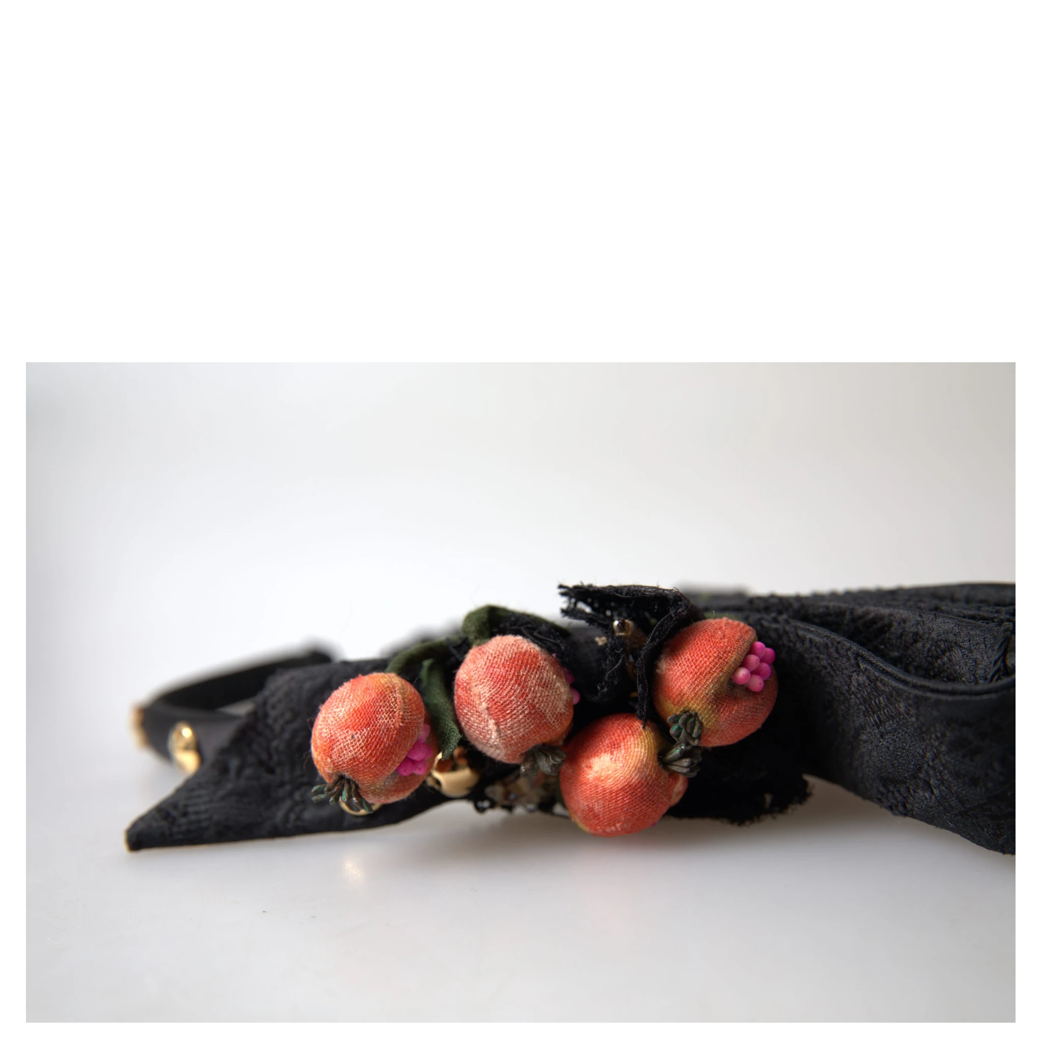 Black with multicolor Fig Fruit Crystal Tiara Diadem Headband