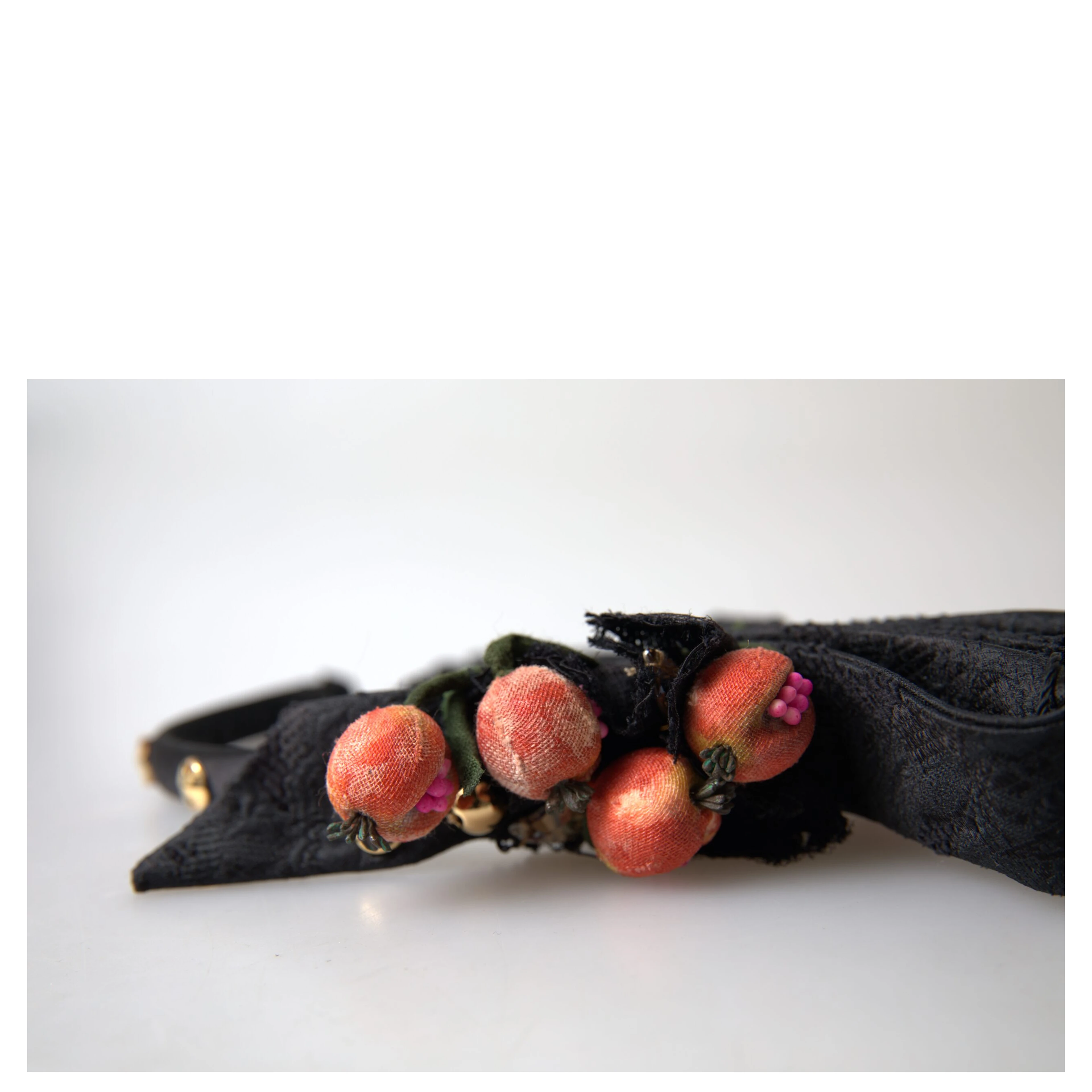 Black with multicolor Fig Fruit Crystal Tiara Diadem Headband