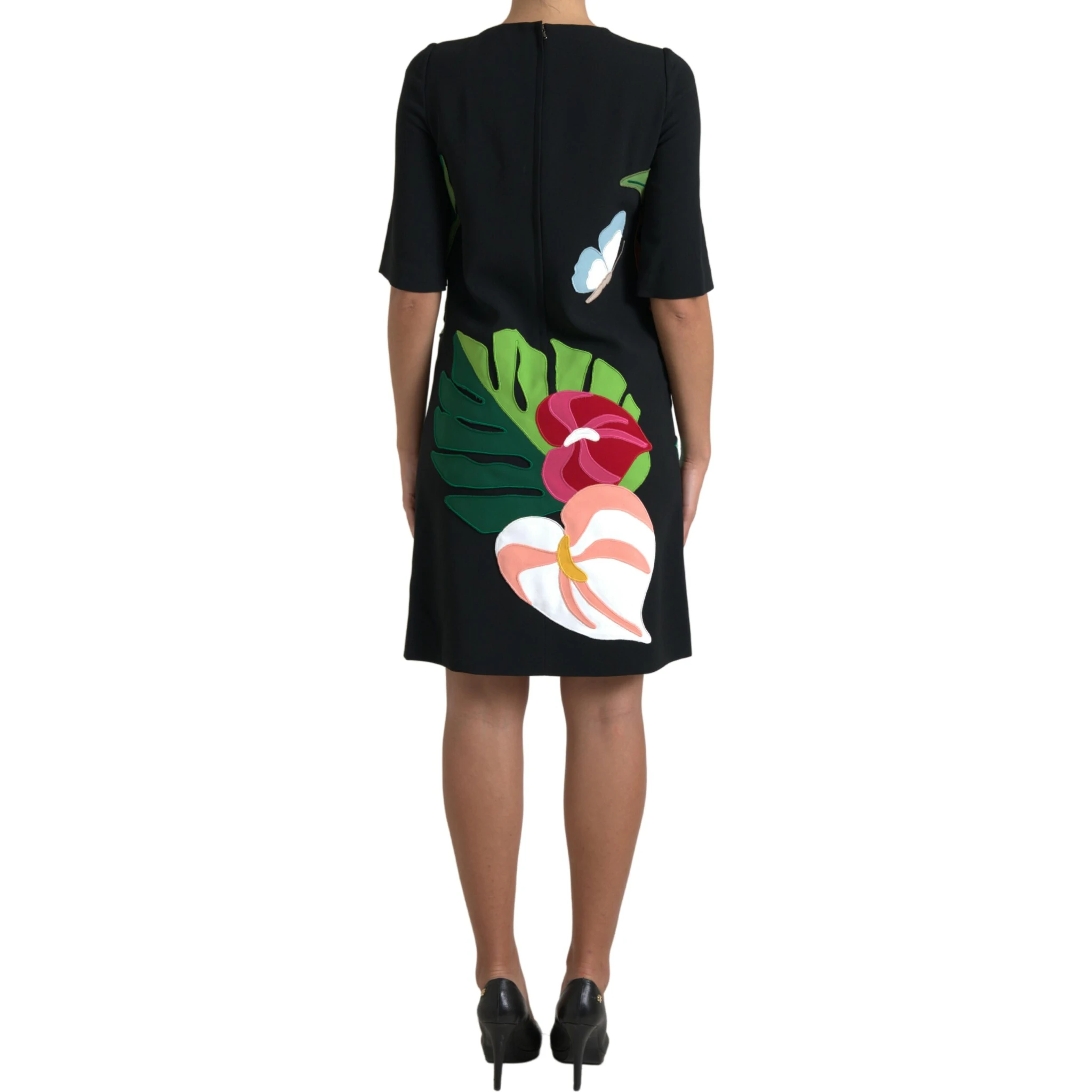 Black Tiger Jungle Print Sheath Stretch Dress