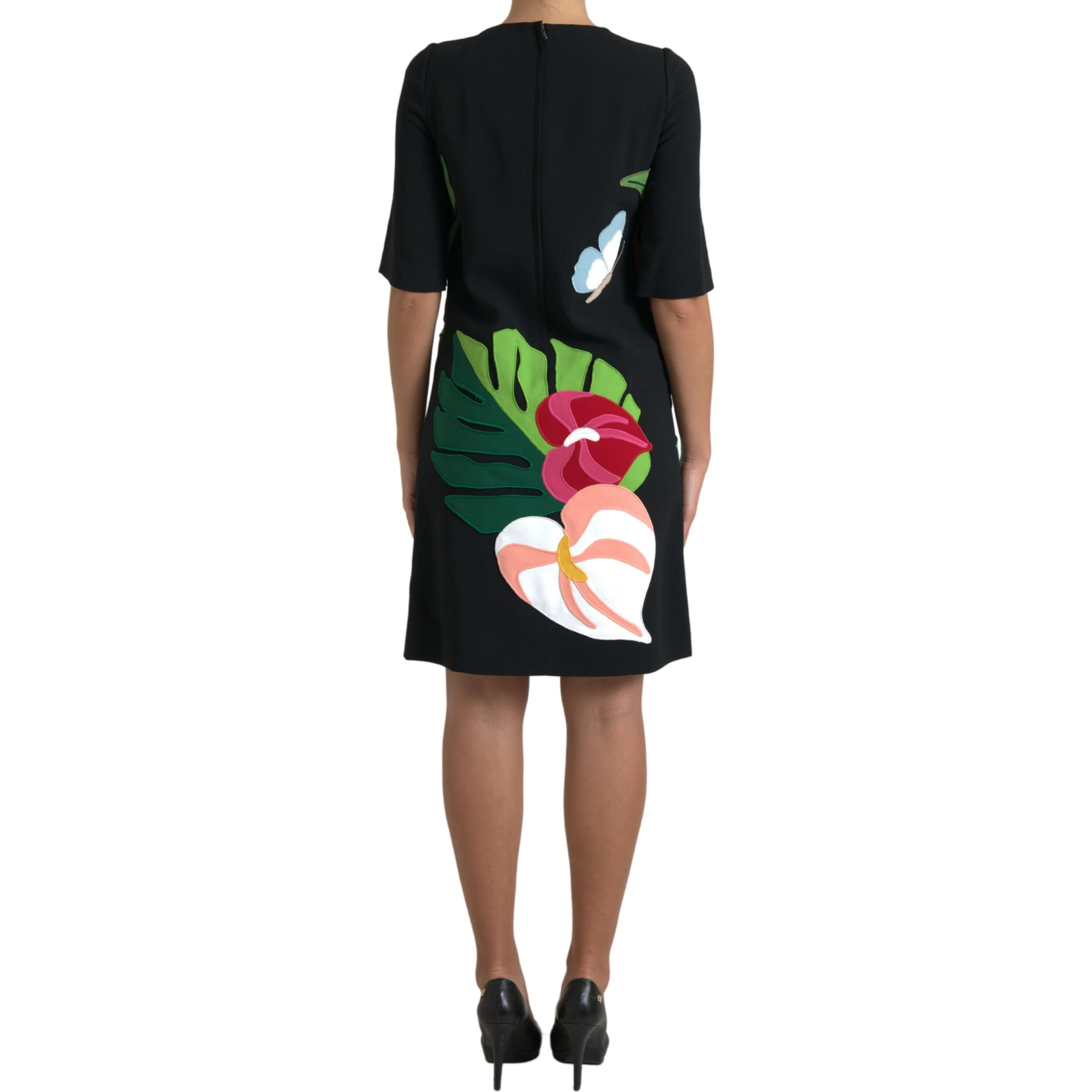 Black Tiger Jungle Print Sheath Stretch Dress