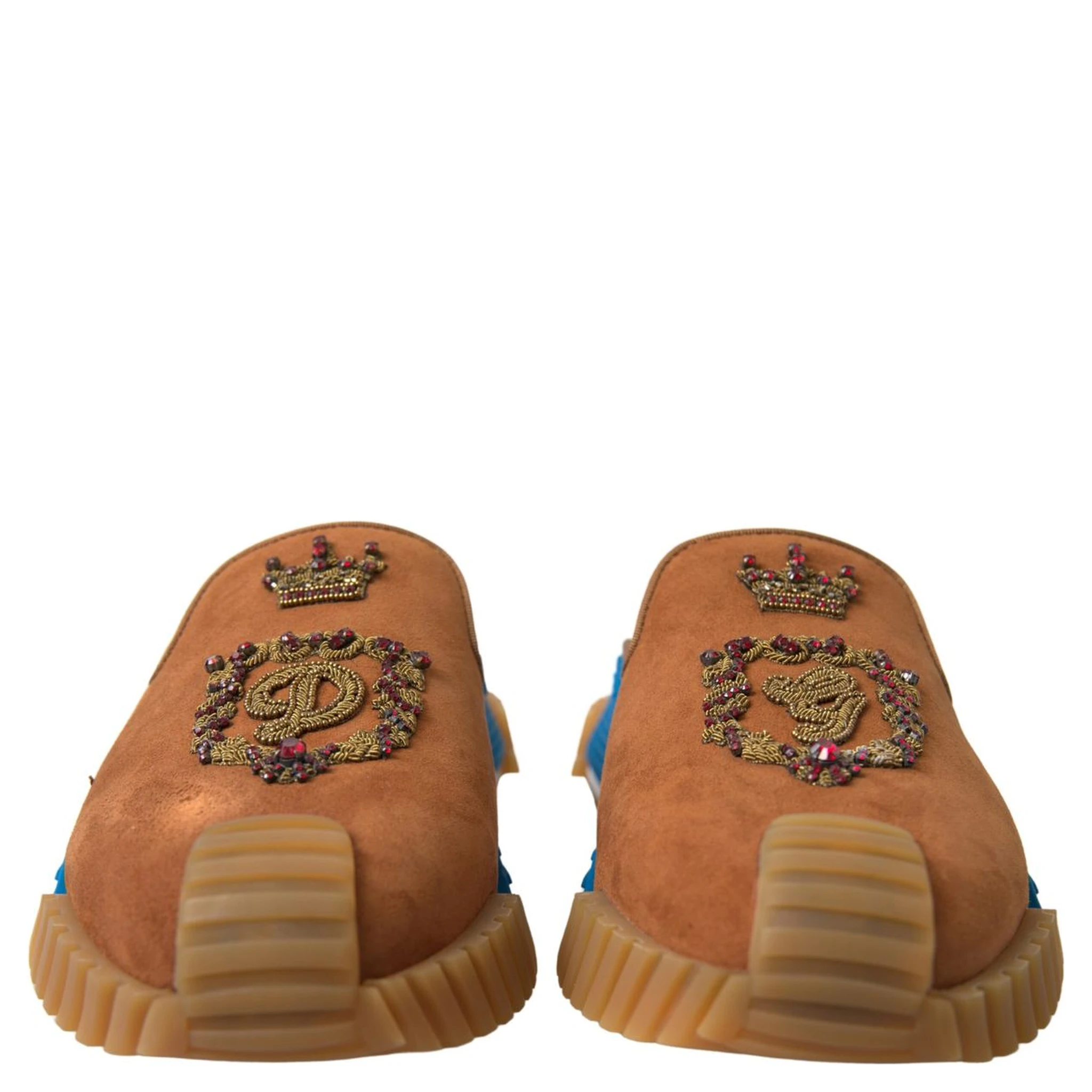 Brown Suede Crown Logo NS1 Slides Sandals