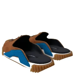 Brown Suede Crown Logo NS1 Slides Sandals