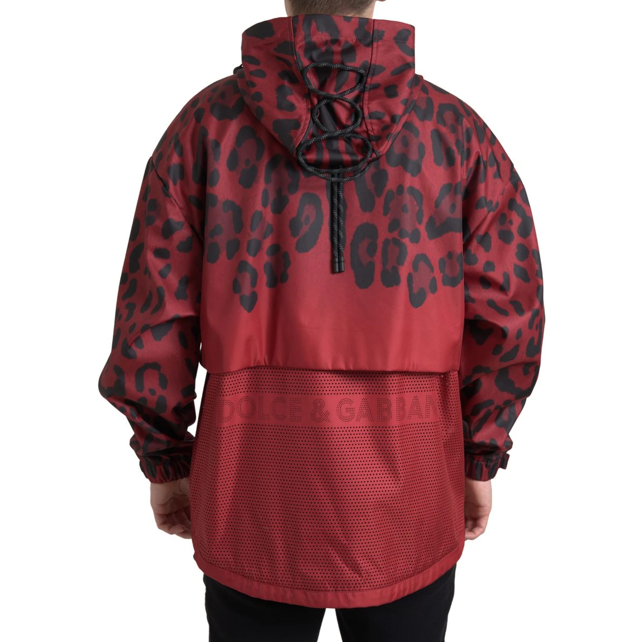 Red Leopard Hooded Rain Coat Jacket