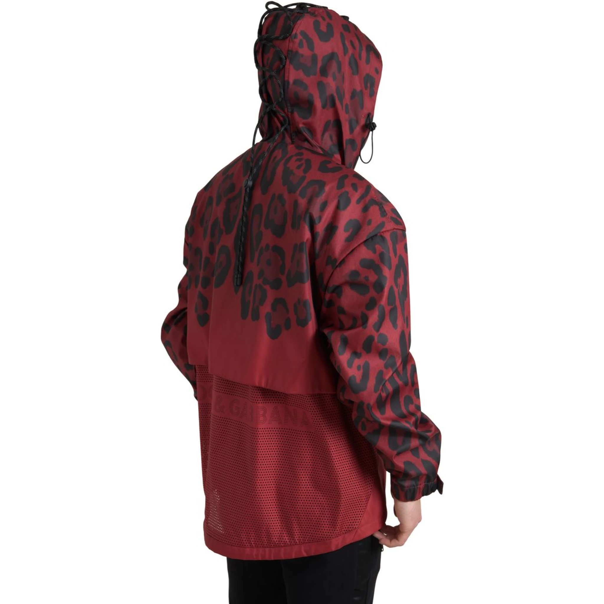 Red Leopard Hooded Rain Coat Jacket