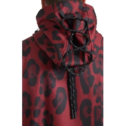 Red Leopard Hooded Rain Coat Jacket