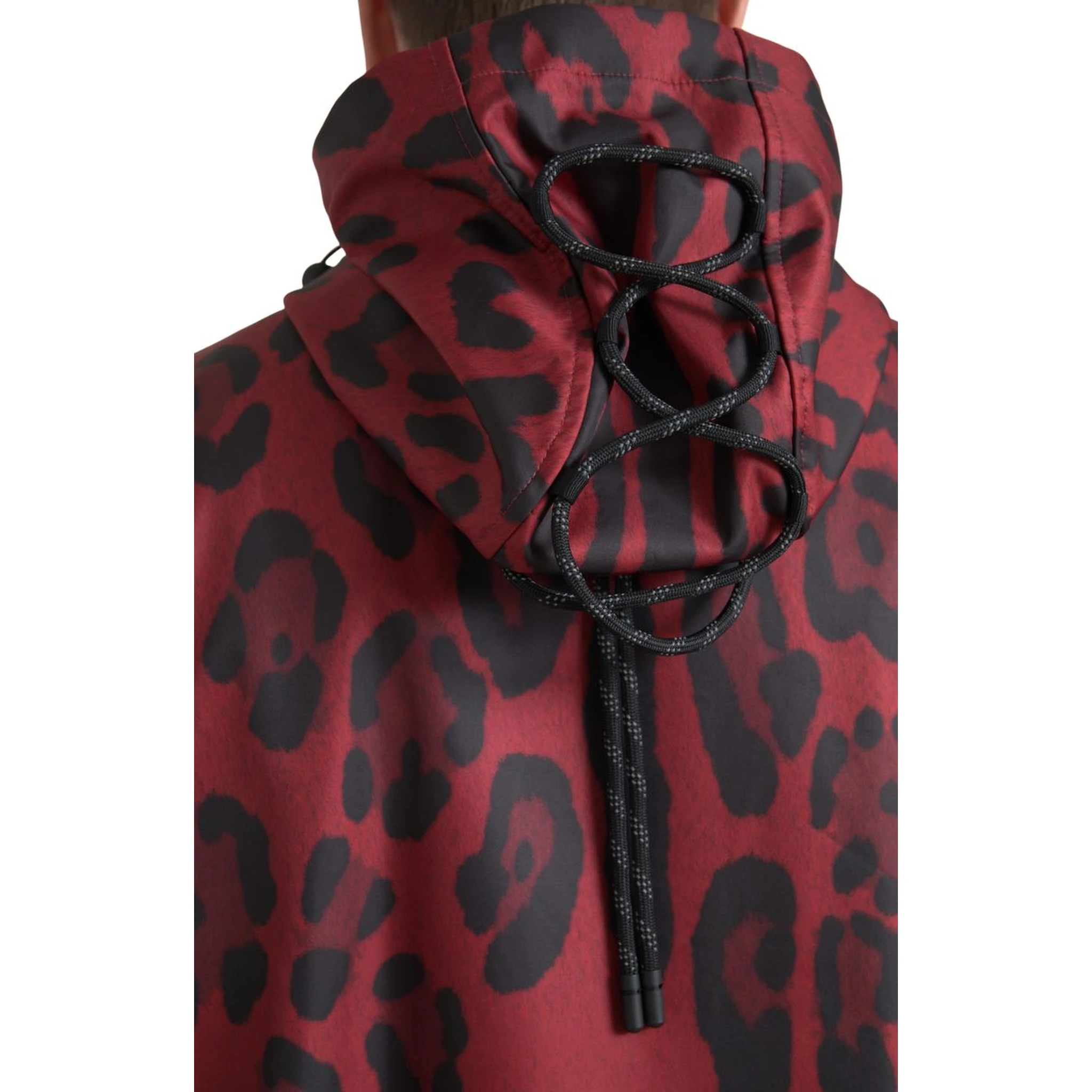 Red Leopard Hooded Rain Coat Jacket