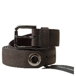 Brown Leather Metal Buckle Men Cintura Belt