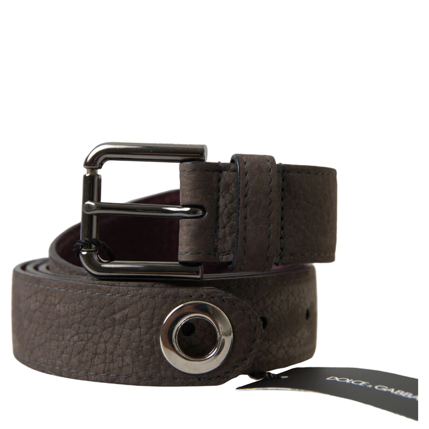 Brown Leather Metal Buckle Men Cintura Belt