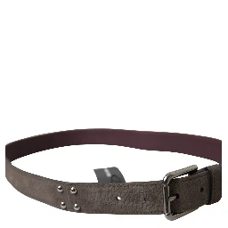 Brown Leather Metal Buckle Men Cintura Belt