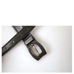 Black Leather Metal Buckle Cintura Belt